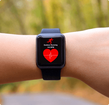 apple watch showing heart rate